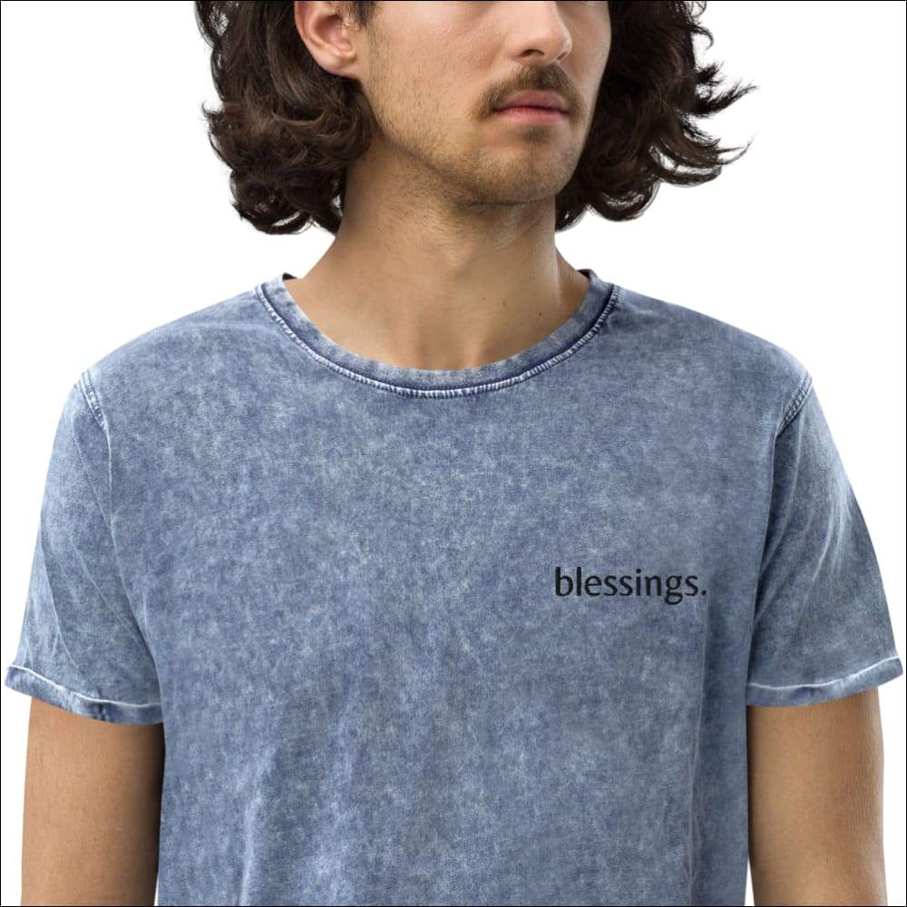 Blessings Denim T-Shirt - Denim Blue / S - Clothing