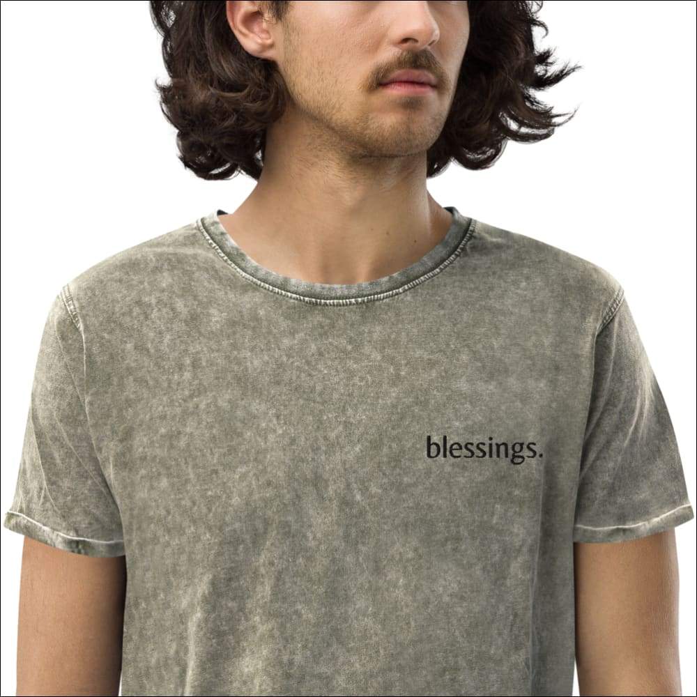 Blessings Denim T-Shirt - Dark Army Green / S - Clothing