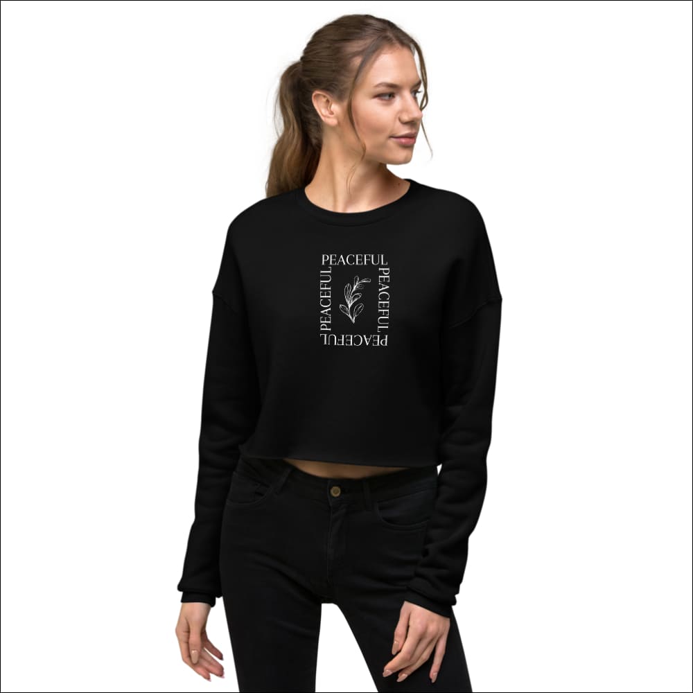 Peaceful Crop Sweatshirt - Black / S