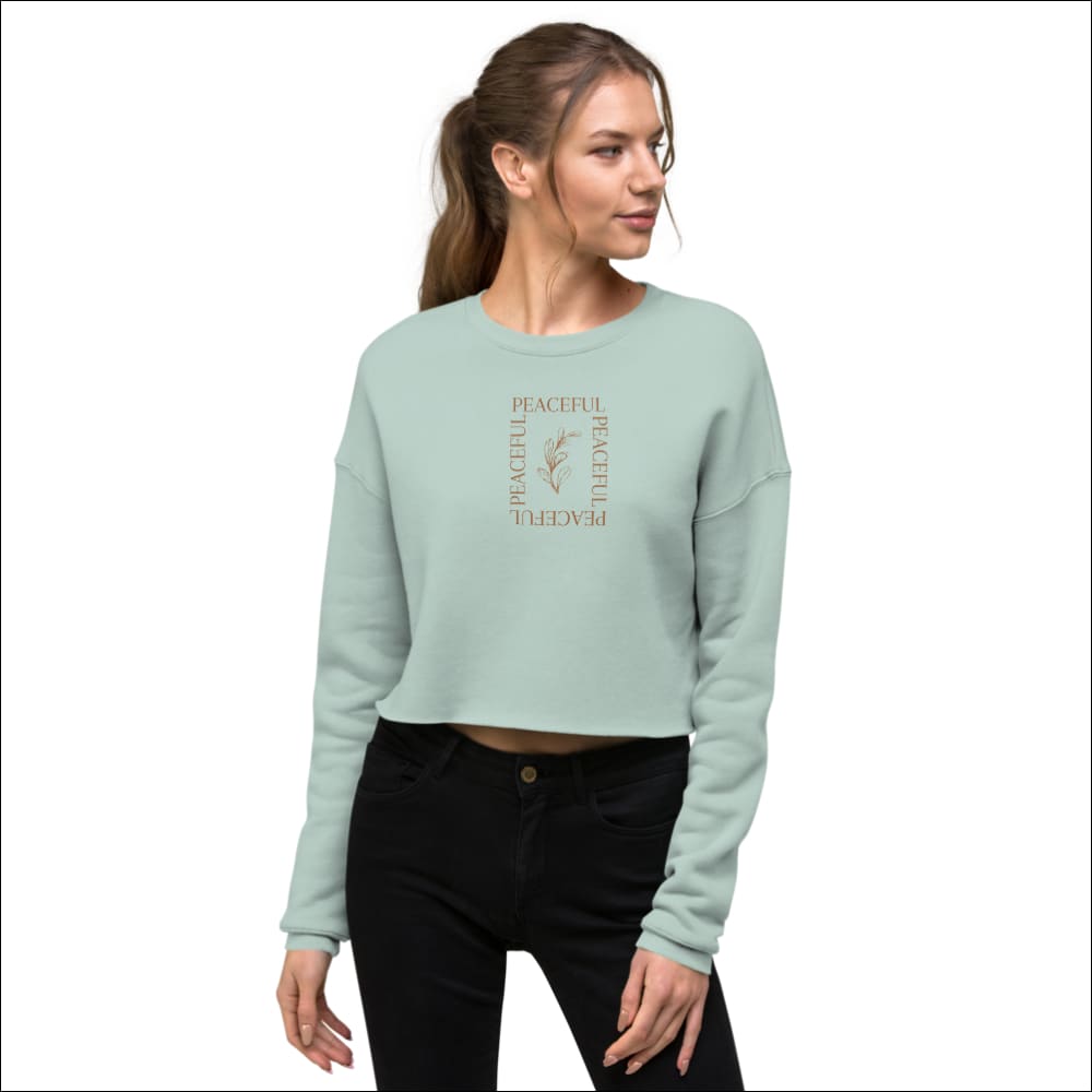 Peaceful Crop Sweatshirt - Dusty Blue / S